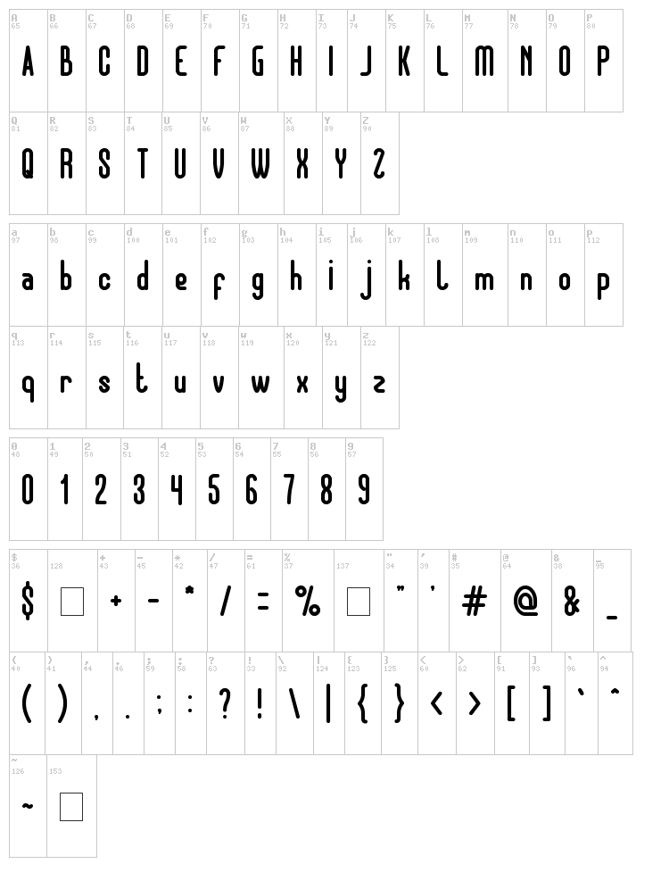 Hotel Motel font map
